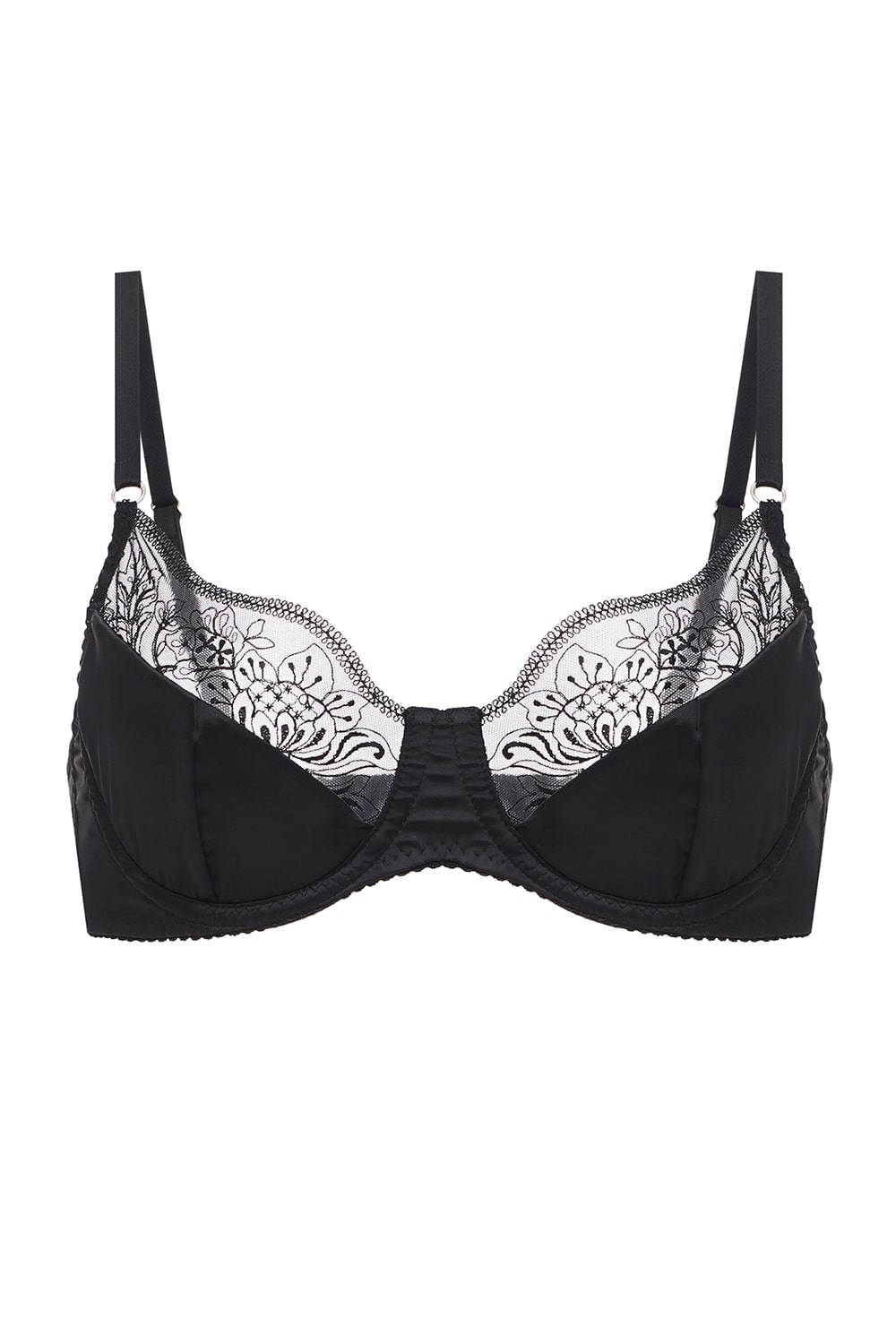 Еротичний чорний шовковий бра 'LVIV' — нижня білизна DSM Lingerie