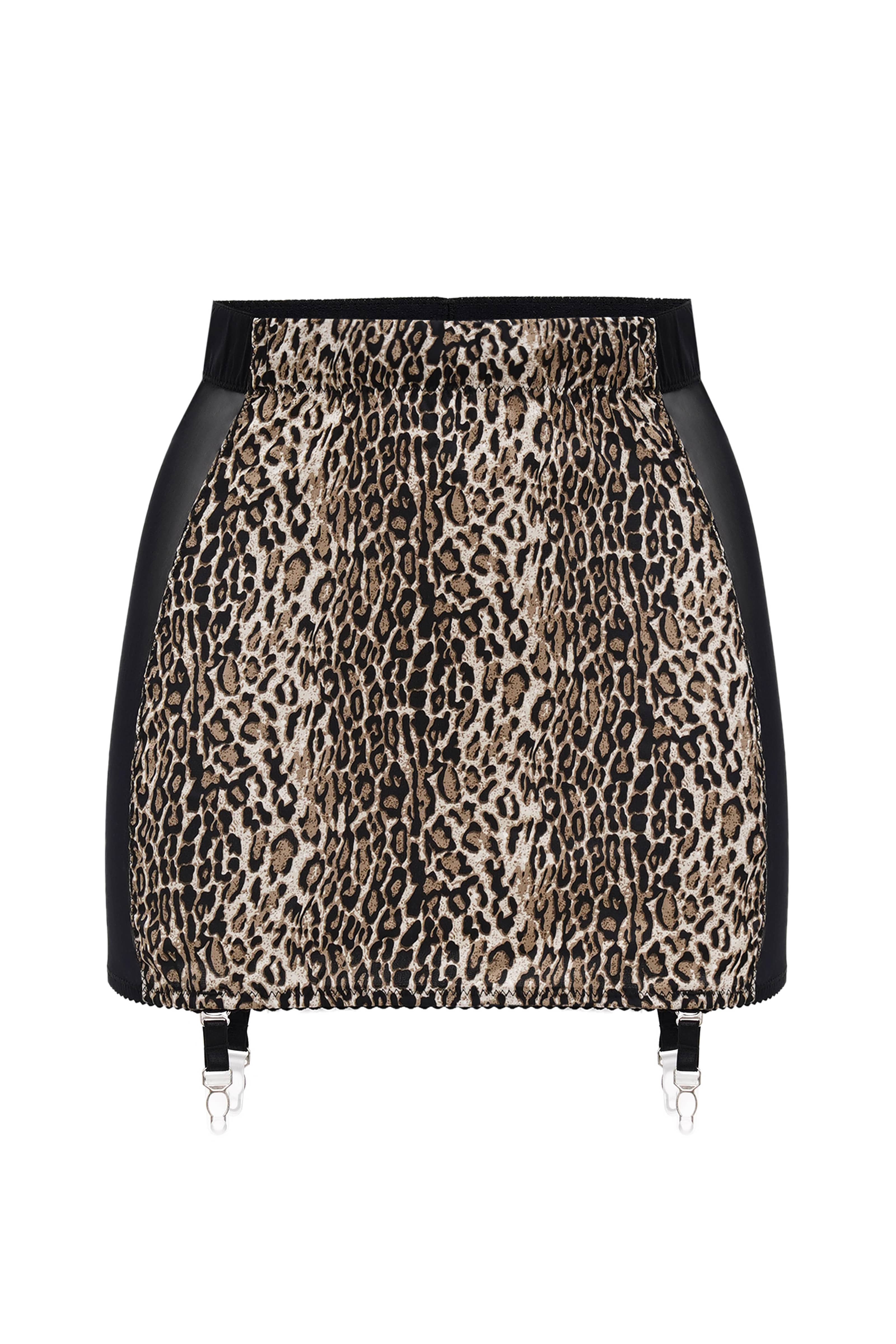 'ROMA' леопардова спідниця з тримачами для панчох
