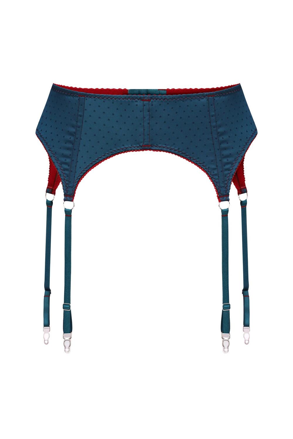 'LIMOGES' burgundy garter belt