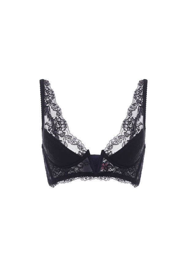 Розкішний чорний бра (ліф) “LISBON” із пуш-ап — білизна DSM Lingerie